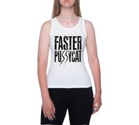 Newtee Faster Pussycat Faster Pussycat T-Shirt Bianca Senza Maniche con Canotta da Donna