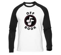 Newtee Fuori dal Libro T-Shirt Bianca da Baseball Unisex Nera Manica Lunga Unisex White Baseball T-Shirt Black Long Sleeve