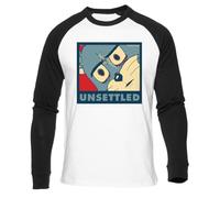 Newtee Tom Hope Inquieto T-Shirt Bianca da Baseball Unisex Nera Manica Lunga Unisex White Baseball T-Shirt Black Long Sleeve
