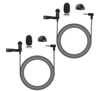 NewTH Confezione da 2 microfoni Lavalier a condensatore omnidirezionale con clip per DJI Mic 2, per trasmettitori Rode Wireless GO 2/II (confezione da 2 spine TRS da 3,5 mm a 90 gradi per DJI per Rode