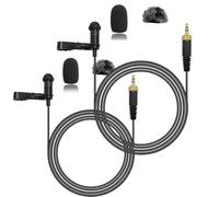 NewTH Confezione da 2 microfoni Lavalier a condensatore omnidirezionali, con cavo, per trasmettitore wireless Sennheiser EW100, G4, G1, G2, G3, EWD1, ME2, ME3, ME4 (confezione da 2 tappi a vite da 3,5