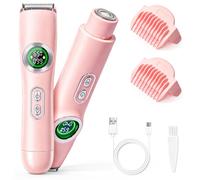 Newthinking Rasoio elettrico per bikini da donna, rasoio elettrico 2 in 1, rasoio intimo per bikini, doppia testa, con luce LED, per peli pubici sotto le ascelle, impermeabile IPX6