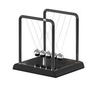 Newtons - Pendolo a sfera perpetuo classico, pendolo sferico per ufficio, desktop, pendolo creativo (tutto in nero)