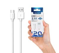 NewTop Cavo USB Tipo C - Alta qualità' - Bianco - Cavo 120 cm Resistente per Ricarica e trasferimento Dati