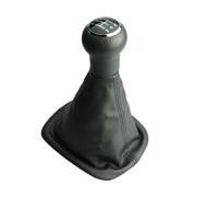 Newtown2700-parts Pomello del cambio, cuffia del cambio, telaio a incastro, cuciture nere, tappo in nero e cromato compatibile/ricambio per VW Passat 3B 3BG B5 5.5 5 marce