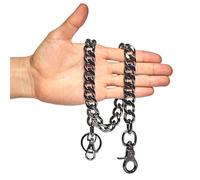 newtro Catena resistente per portafoglio da uomo, donna, ragazzo, ragazza, pantaloni da motociclista Jean, punk, gotico, portachiavi, nero, oro, argento, TH, Th05-nero, 43 cm