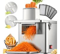 NEWTRY 4-in-1 Commerciale Macchina Elettrica per Tagliare Verdure - Macchina da Cucina in Acciaio Inossidabile 250W, Dicer per Cubetti, Grattugia, Taglio e Filetti, 200kg/h