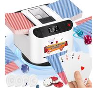 NEWTRY Distributore e Miscelatore Automatico di Carte, Macchina per Giochi di Carte Rotante a 360° per UNO, Blackjack, Texas Hold'em con 4 Telecomandi