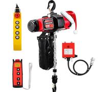 NEWTRY Paranco elettrico a catena da 2500 W, 1000 kg, a 2 marce, 4 m/min e 6,8 m/min, motore brushless, controllo wireless e cablato, sollevatore per gru a ponte, altezza di sollevamento G80 3 m