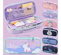 NEWUPZSI Astuccio Unicorno Bambina di Grande Capacità - Bello e Carino, Adatto Come Regalo per la Scuola - Viola (Solo Astuccio, Nessuna Penna)