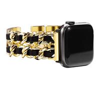 NewWays Cinturino di ricambio compatibile con Apple Watch da 38 mm, 40 mm, 41 mm, 42 mm, 44 mm, 45 mm, 46 mm, bracciale a maglie in acciaio inossidabile con cristalli scintillanti per iWatch Series 10