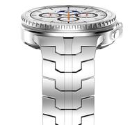 NewWays Cinturino in acciaio inox e metallo, compatibile con Samsung Galaxy Watch 8 Classic 46 mm/Watch 8 44 mm 40 mm, argento