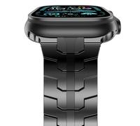 NewWays Cinturino in metallo compatibile con Apple Watch 42 mm, 44 mm, 45 mm, 49 mm, in acciaio inox per iWatch Ultra Series 8 7 6 5 4 3 2 1 SE (2022/2020), nero