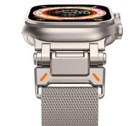 NewWays Cinturino in metallo compatibile con cinturini Apple Watch da 49 mm, 45 mm, 44 mm, 42 mm, da uomo, cinturino di ricambio magnetico milanese per iWatch Ultra Series 9, 8, 7, 6, 5, 4, 3, 2, 1,