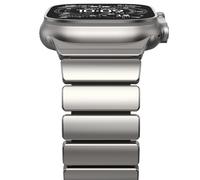 NewWays Cinturino in titanio per Apple Watch 49 mm, 46 mm, 45 mm, 44 mm, titanio/nero