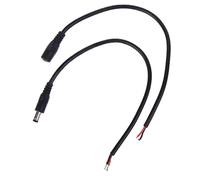 Newwyt 1 Paio 12V 10A DC Power Pigtail Barrel Plug Connettore Cavo 21mm x 55mm Maschio Femmina DC Pigtail Connettori Plastica