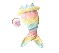 Newwyt Set per Servizio Fotografico per Neonato Costume da Sirene Fascia per Fiori Puntelli per Foto Costume per Foto per Neonato Abito per Fotografia Infantile 2 Pezzi