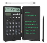 NEWYES Calcolatrice portatile con blocco note, grande display a 2 righe a 12 cifre, calcolatrice da scrivania ricaricabile ad energia solare per studenti scolastici e ufficio (nero)