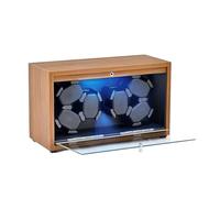 Newymaking Carica orologi automatico a 6 scomparti, cassa in legno con retroilluminazione Serenity, motore super silenzioso, morbidi cuscini per orologi da donna e uomo, alimentatore USB, nero, nero