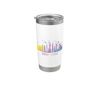 newyorkesi, orizzonte, colorito, cityscape, new y Bicchiere termico in acciaio inox doppia parete