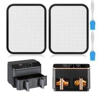 NewZC 2 Pezzis Paraschizzi Friggitrice ad Aria Compatibile con Cosori Airfryer 8,5 L/Dual Blaze TwinFry 10L - 22x17cm Paraspruzzi in Acciaio per Cosori CAF-R901-AEU 8,5L Friggitrice Calda due Camere