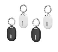 NEWZEROL 4 Pezzi Cover Compatibile per Xiaomi Smart Tag, Cover Protettiva in Silicone Completa Copertura Protettiva Antigraffio con Portachiavi - Nero/Bianco