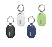 NEWZEROL 4 Pezzi Cover Compatibile per Xiaomi Smart Tag, Cover Protettiva in Silicone Completa Copertura Protettiva Antigraffio con Portachiavi - Nero/Bianco/Blu/Verde Erba