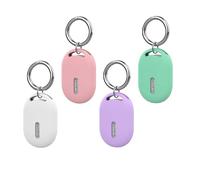 NEWZEROL 4 Pezzi Cover Compatibile per Xiaomi Smart Tag, Cover Protettiva in Silicone Completa Copertura Protettiva Antigraffio con Portachiavi - Bianco/Rosa/Viola/Verde Menta