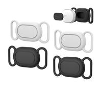NEWZEROL 4 Pezzi Cover Compatibile per Xiaomi Smart Tag, Silicone Resistente ai Graffi Impermeabile Localizzatore Animali Anti-smarrimento Cover Protettiva per Collare - Bianco/Nero