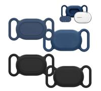 NEWZEROL 4 Pezzi Cover Compatibile per Xiaomi Smart Tag, Silicone Resistente ai Graffi Impermeabile Localizzatore Animali Anti-smarrimento Cover Protettiva per Collare - Blu/Nero