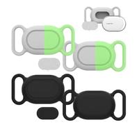 NEWZEROL 4 Pezzi Cover Compatibile per Xiaomi Smart Tag, Silicone Resistente ai Graffi Impermeabile Localizzatore Animali Anti-smarrimento Cover per Collare - (Bianco) Verde Fluorescente/Nero
