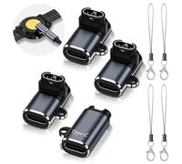 NEWZEROL 4 Pezzi Type C Adattatore Compatibile per GRMN Forerunner 570/970/165/955/965, Fenix 8/8 Solar/7/6, vivoactive 6/5/4s,Venu 2S, [con Cordino] Adattatore a Caricabatterie per Orologi-Grigio