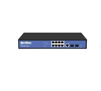 NexaCore | Ernitec ELECTRA-M08-1GB-150W Switch Gigabit PoE+ Gestito Layer 2+ | 8× Porte RJ45 Gigabit, 2× Uplink SFP, 1× Porta Console | Budget PoE 150W, Fanless, Rackmount | NDAA & RoHS