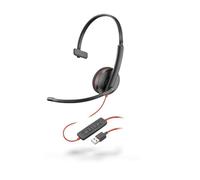 NexaCore - Lotto 20 Cuffie Poly Blackwire 3210 USB-A (209744-201) - Micro-cuffie Professionali Filo con Microfono Antirumore, Controllo In-Linea, Mono, Supraurale - Ideale per Ufficio e Call CenterNex