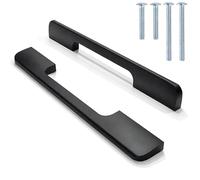 Nexafix Maniglie per Mobili Cucina - Set 10 - Interasse 128mm - Barra Moderna Nero Opaco Alluminio - Ante Cassetti Armadi Comò Bagno Guardaroba - 147mm