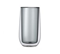 NexaGeniX Bicchieri da acqua Bicchiere in vetro a doppia parete, bicchieri highball in borosilicato colorato da 9,5 once for bevande fredde e calde Bicchieri per bevande(Grijs)