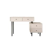 NexaGeniX Mobile trucco Tavolo da trucco minimalista nero retrò combinato con cassettiera e mobiletto in legno massello in stile americano(M)