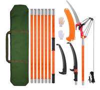 Nexalite Taglio ramo, telescopico, 8 m, sega telescopica Elaguer 2 in 1,7, manico telescopico, 2 lame per sega | borsa da trasporto, sega per potatura palme arbusti (arancione)