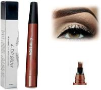 Nexavale Eyebrow，4 Tipped Precise Brow Pen,Magic Eyebrow Enhancing Pen,Magical Precise Waterproof Brow Pen,Micro Fork Tip Precise Brow Pen (Red Brown)