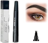 Nexavale Eyebrow，4 Tipped Precise Brow Pen,Magic Eyebrow Enhancing Pen,Magical Precise Waterproof Brow Pen,Micro Fork Tip Precise Brow Pen (Black)