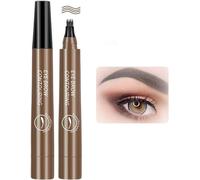 Nexavale Eyebrow，4 Tipped Precise Brow Pen,Magic Eyebrow Enhancing Pen,Magical Precise Waterproof Brow Pen,Micro Fork Tip Precise Brow Pen (Dark Brown)
