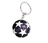 NEXAVKPR Ciondolo per borsa a sfera con anello diviso e maglia corta | Forma riconoscibile ispirata al calcio, anello split e catena a maglie corte per organizzare chiavi e decorare borse