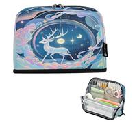 Nexawaveo Astuccio grande capiente 21,1 x 15 cm celeste cervo Nightsky portapenne per scuola, ufficio viaggi