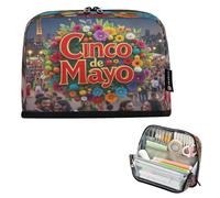 Nexawaveo Astuccio grande capiente, 21,1 x 15 cm, motivo: Cinco De Mayo, celebrazione in città, per scuola, ufficio, viaggi