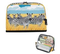 Nexawaveo Astuccio grande capiente 21,1 x 15 cm Zebra su Wild Pen Pouch per scuola, ufficio viaggi