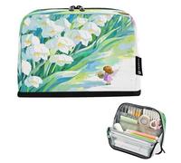 Nexawaveo Astuccio portamatite di grande capacità, 21,1 x 15 cm, motivo fatina e fiori grandi, per scuola, ufficio, viaggi