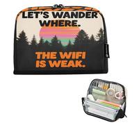 Nexawaveo Astuccio portapenne di grande capacità, 21,1 x 15 cm, con immagine di tramonto nella foresta, per scuola, ufficio, viaggi