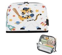 Nexawaveo Astuccio portapenne di grande capacità, 21,1 x 15 cm, motivo animali atletici, astro, per scuola, ufficio, viaggi