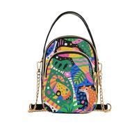 Nexawaveo Borsa a tracolla trapuntata modello piccola borsa a tracolla borsa da donna borsa per telefono con catena, Animali astratti nella giungla
