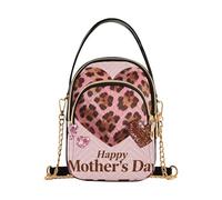 Nexawaveo Borsa a tracolla trapuntata piccola borsa a tracolla borsa da donna borsa per telefono con catena, Festa della mamma Leopard Hearts